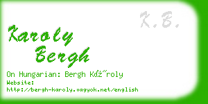 karoly bergh business card